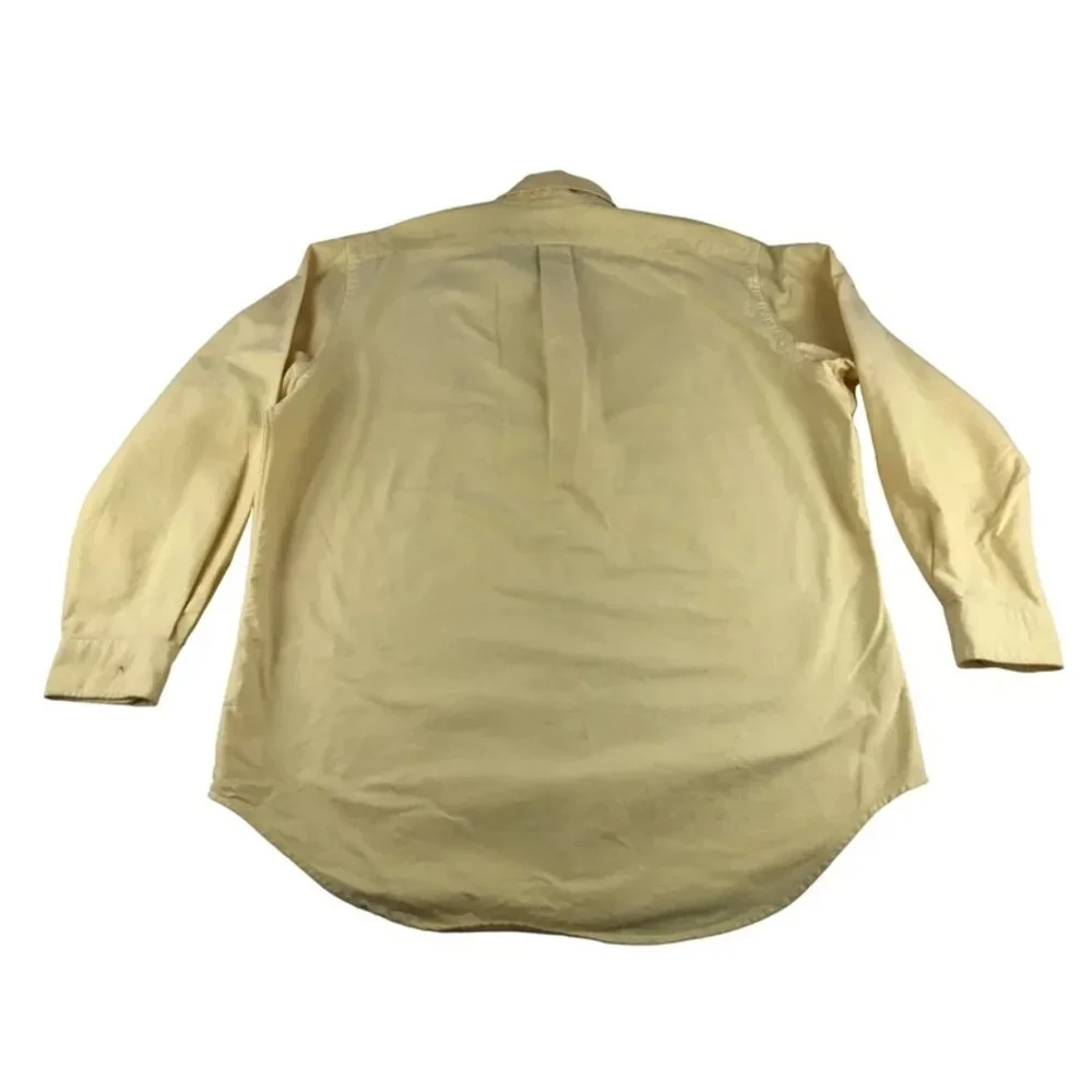 VTG 80s-90s era Polo‎ by Ralph Lauren Mens Yellow Long Sleeve Shirt Size 17-34